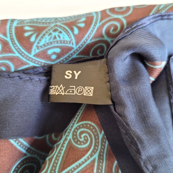 Large Slinky Scarf Brown & Blue Teal - Picture 6 of 7